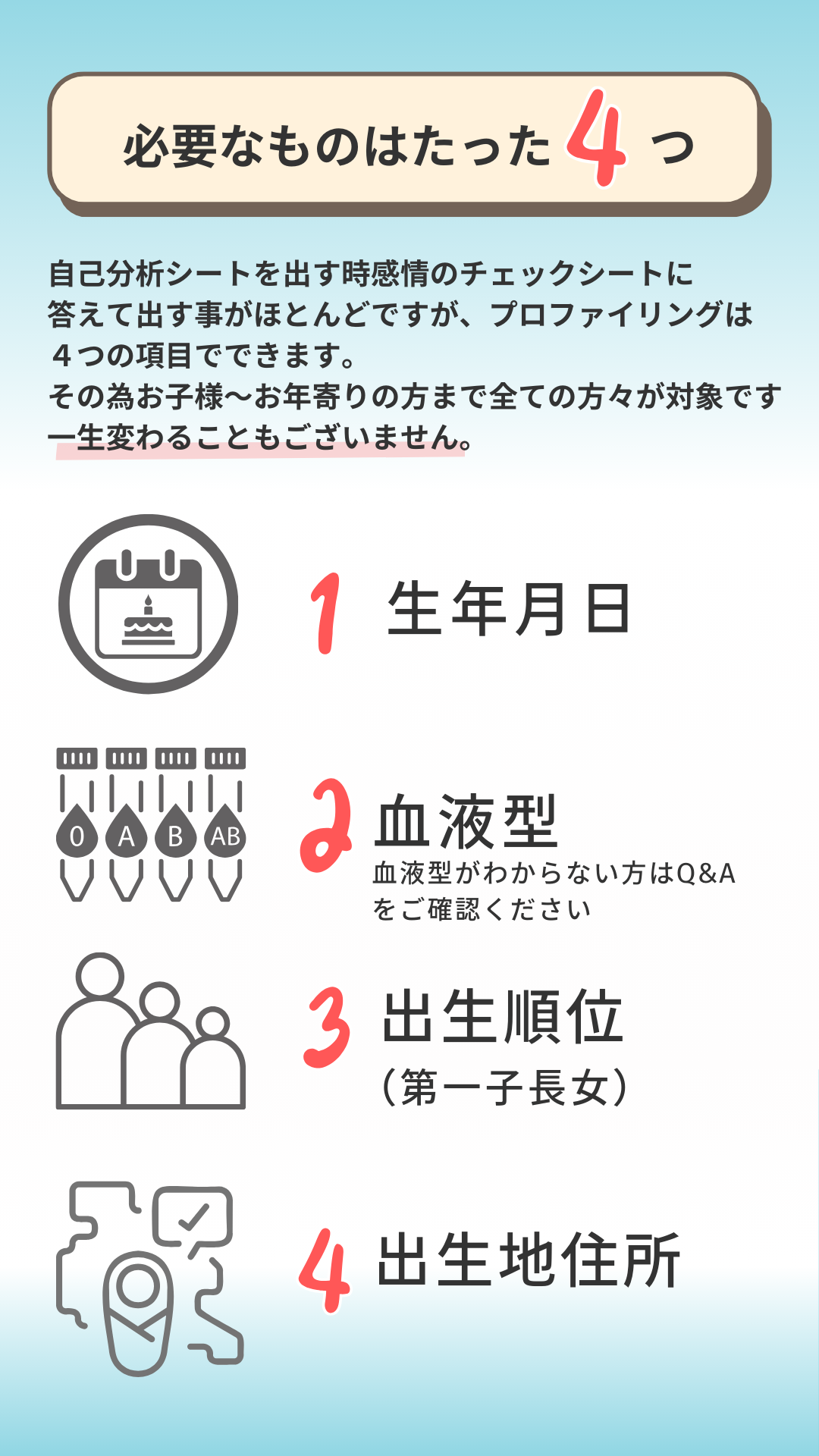 一生変わることのない自分だけの取扱説明書